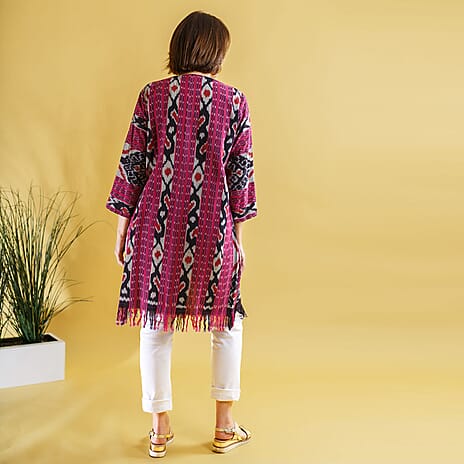 Bali Collection - 100% Cotton Zipper Jacket (Size S) - Pink