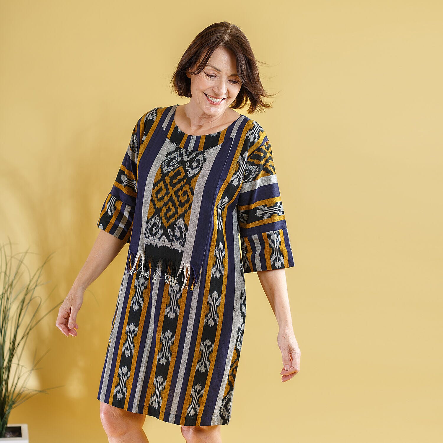 Bali Collection - Casual Dress - Navy and Red