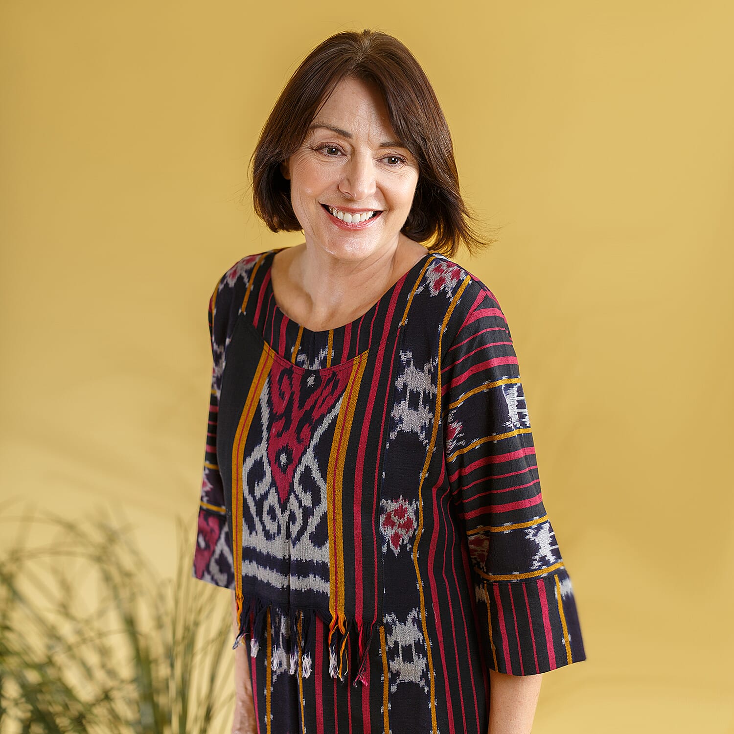 Bali Collection - Casual Dress - Navy and Red