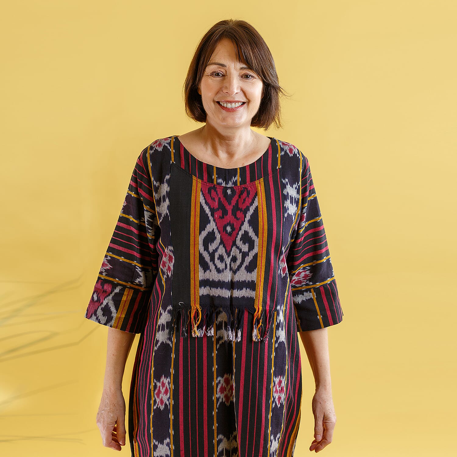 Bali Collection - Casual Dress - Navy and Red