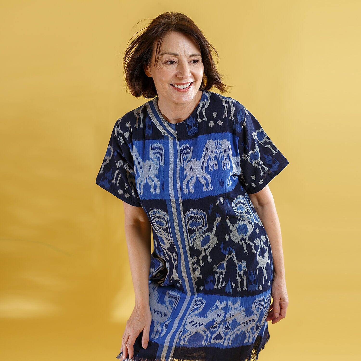 Bali Collection - 100% Cotton Casual Dress - Blue Bali Collection - 100% Cotton Casual Dress - Blue
