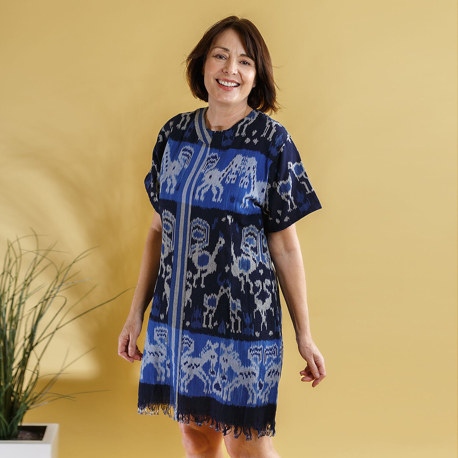 Bali Collection - 100% Cotton Casual Dress - Blue Bali Collection - 100% Cotton Casual Dress - Blue