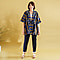 Bali Collection - 100% Cotton Kimono (One Size) - Blue and Yellow