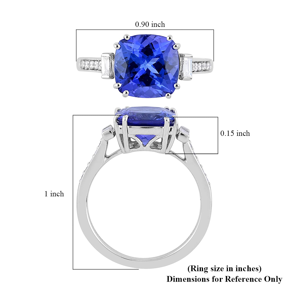 RHAPSODY 950 Platinum AGI Certified & Appraised AAAA Tanzanite and Diamond (VS-E-F) Ring 3.70 Ct. RHAPSODY 950 Platinum AGI Certified & Appraised AAAA Tanzanite and Diamond (VS-E-F) Ring 3.70 Ct.