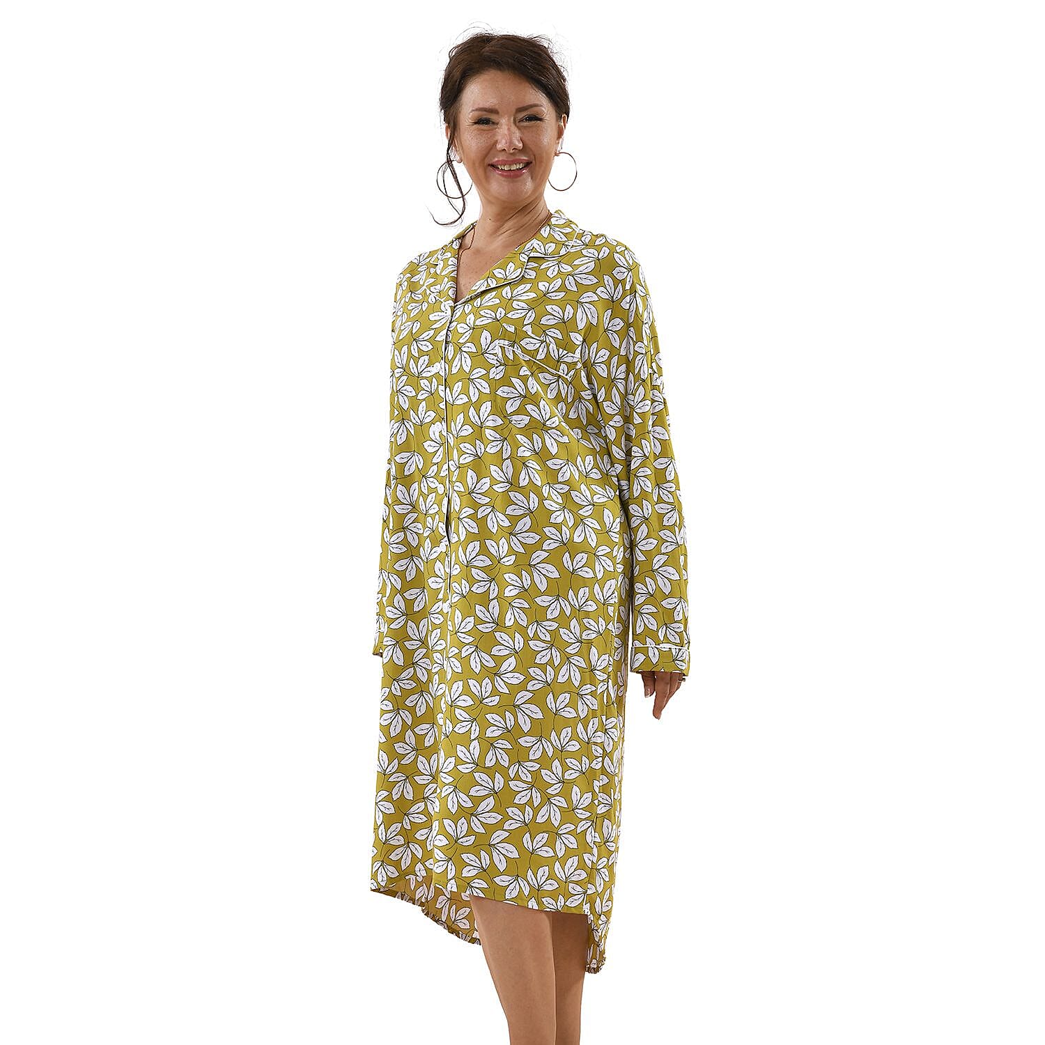 100% Viscose Floral Pattern Loungewear  (Size 8-22) - Yellow