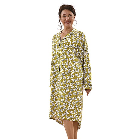 100% Viscose Floral Pattern Loungewear (Size 8-22) - Yellow