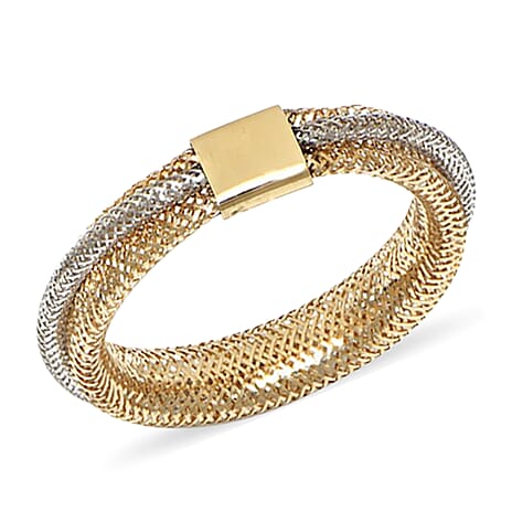 Maestro Collection - 9K White and Yellow Gold Strechable Ring (Size Large) (Size P to U)