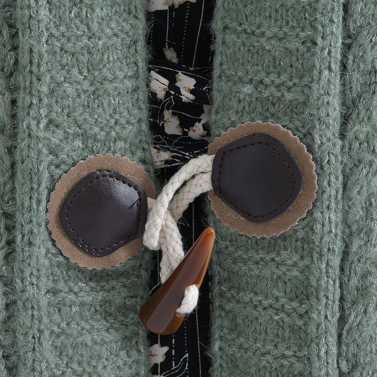 TAMSY Long Cardigan with Buttons - Olive Green