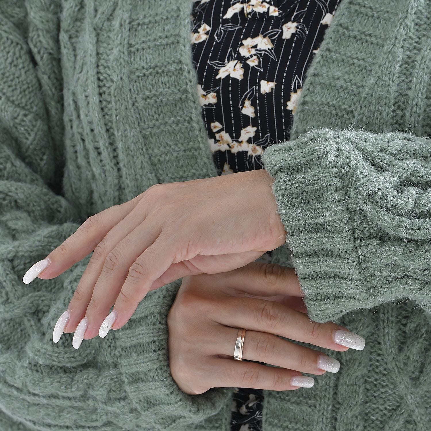 TAMSY Long Cardigan with Buttons - Olive Green