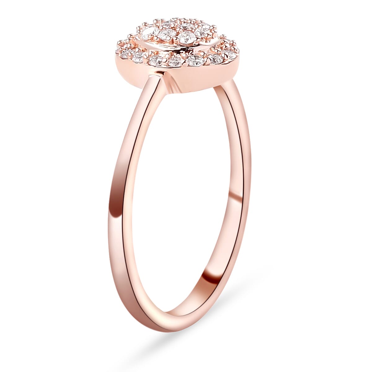 9K Rose Gold Natural Pink Diamond Ring 0.25 Ct.