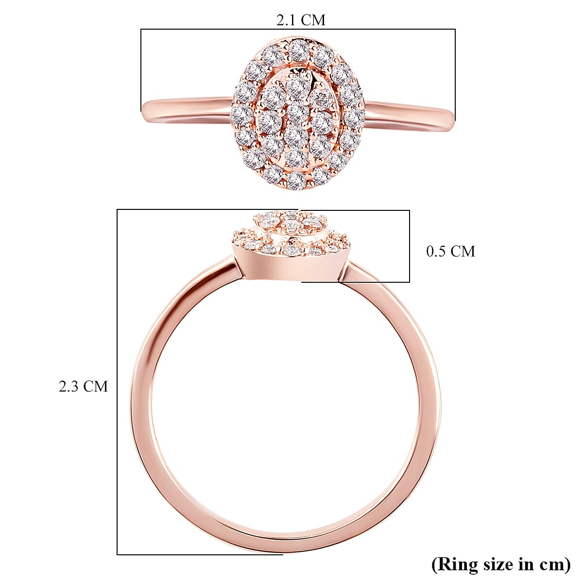 9K Rose Gold Natural Pink Diamond Ring 0.25 Ct.