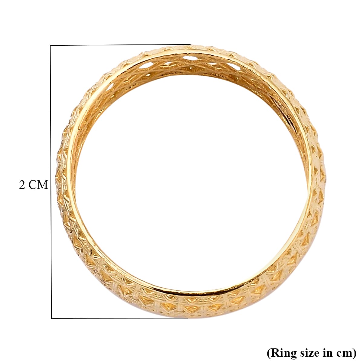 9K Yellow Gold Mesh Band Ring (Width 7.30mm).
