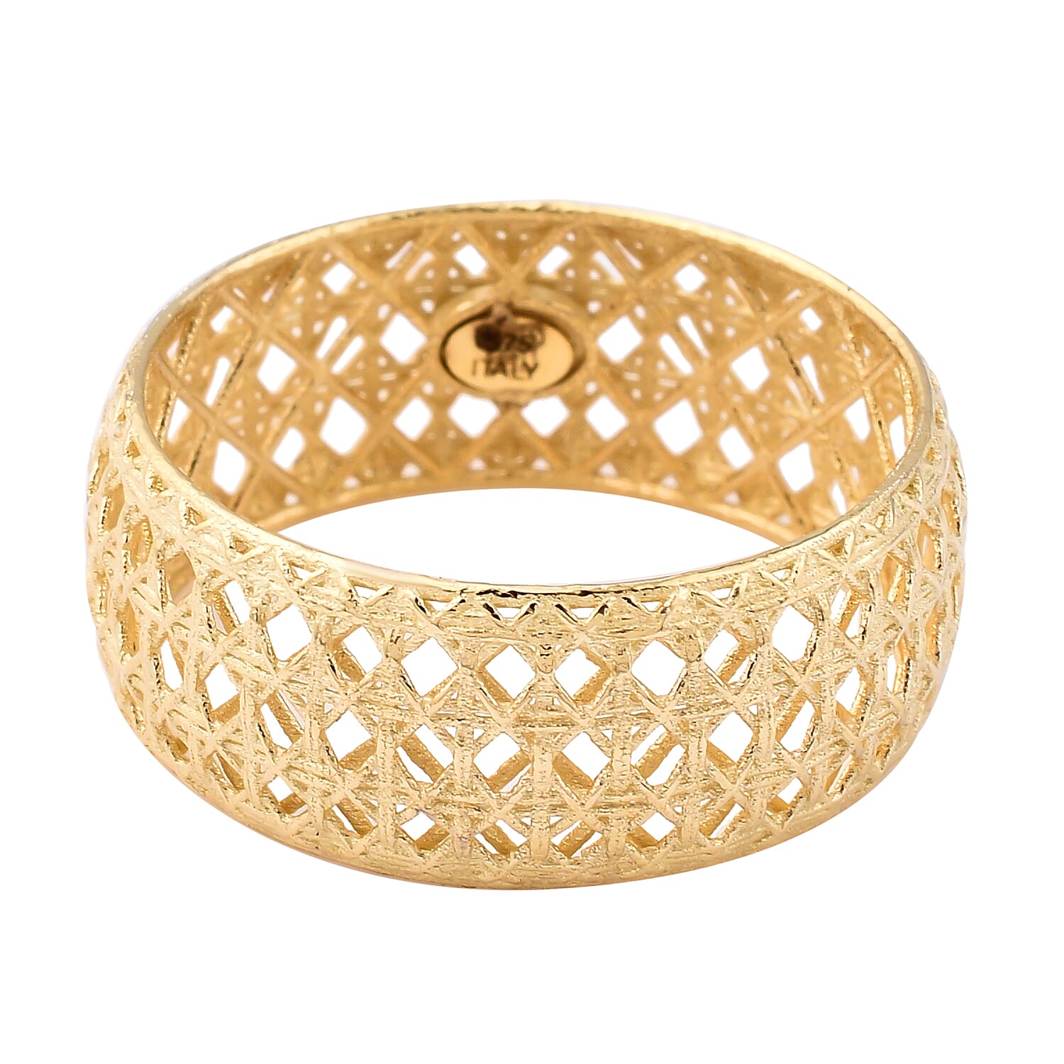 9K Yellow Gold Mesh Band Ring (Width 7.30mm).