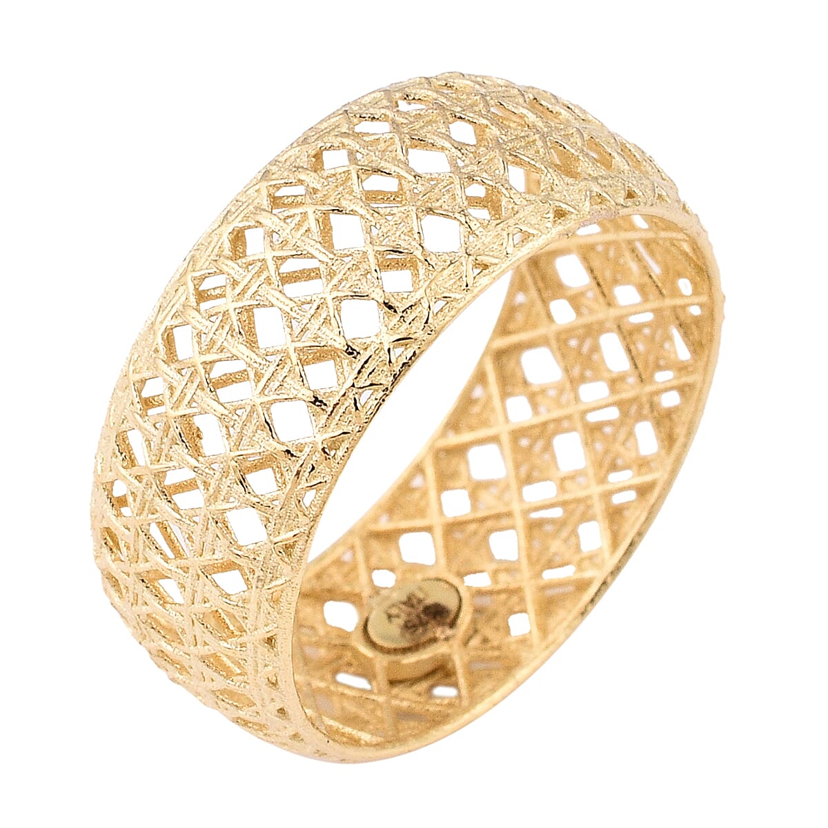 9K Yellow Gold Mesh Band Ring (Width 7.30mm).
