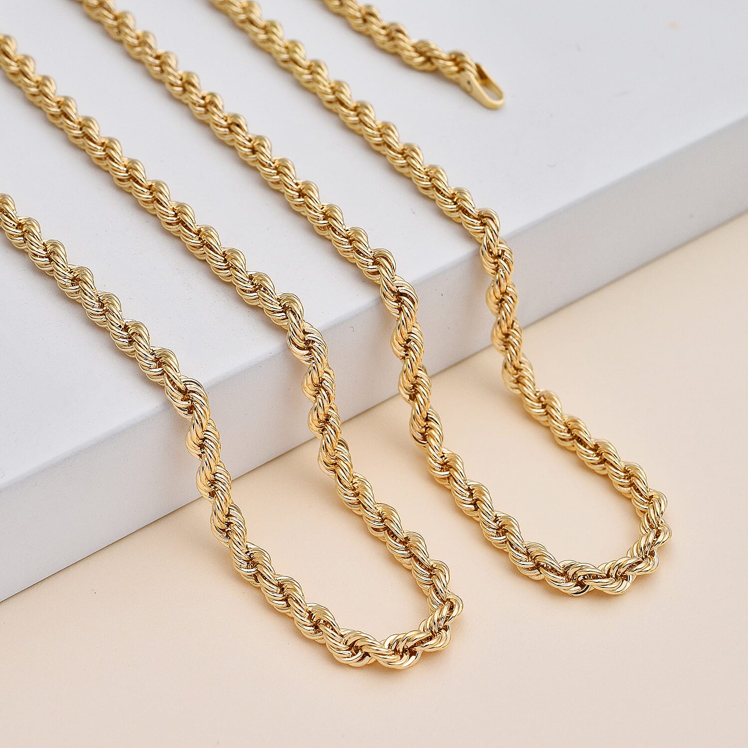 Italian Made - 9K Yellow Gold Rope Necklace (Size - 20), Gold Wt. 3.40 Gms
