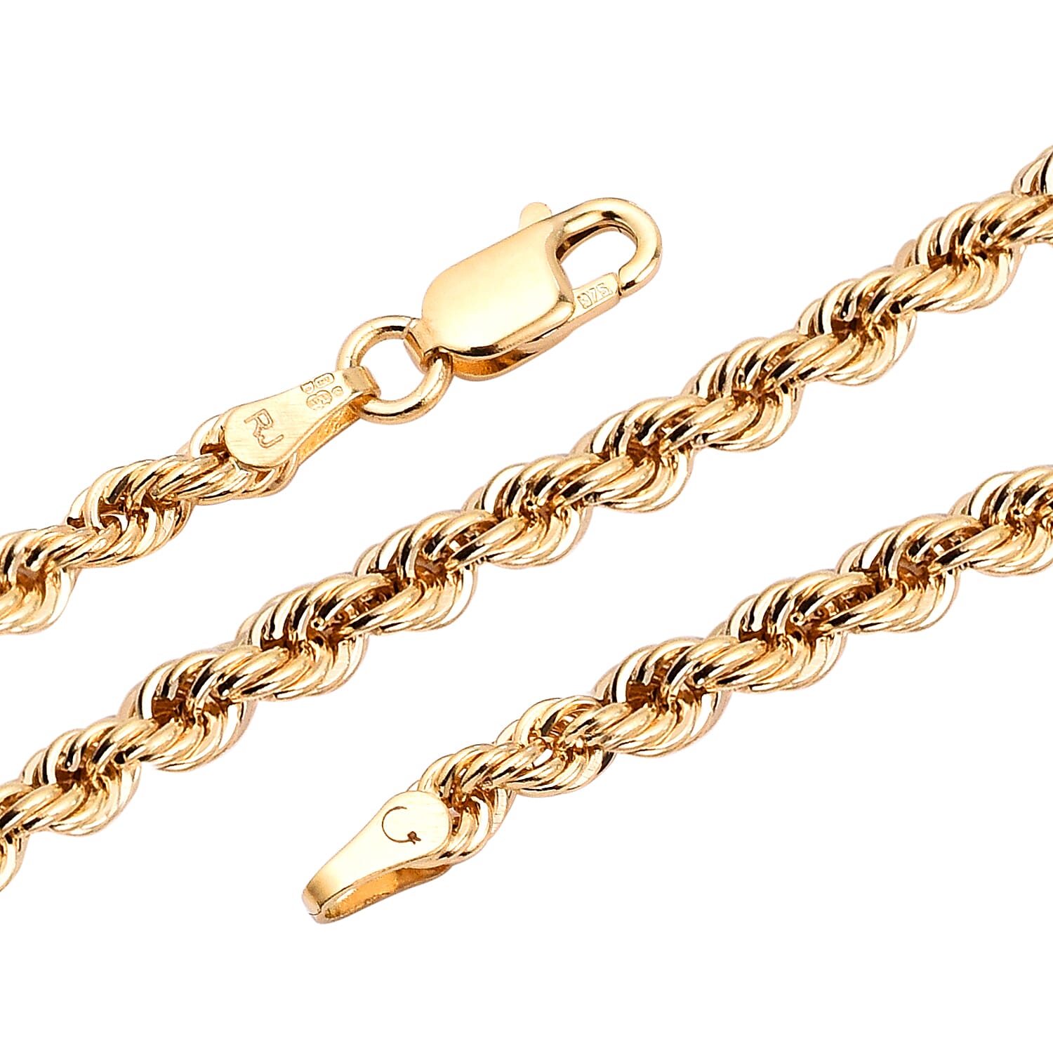 Italian Made - 9K Yellow Gold Rope Necklace (Size - 20), Gold Wt. 3.40 Gms