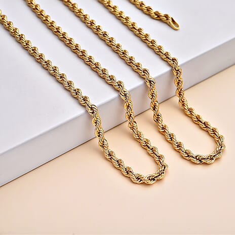 Mega Gold Offer - Italian Made Close Out Deal - 9K Yellow Gold Rope Necklace (Size - 20) With Lobster Clasp, Gold Wt. 6.70 Gms