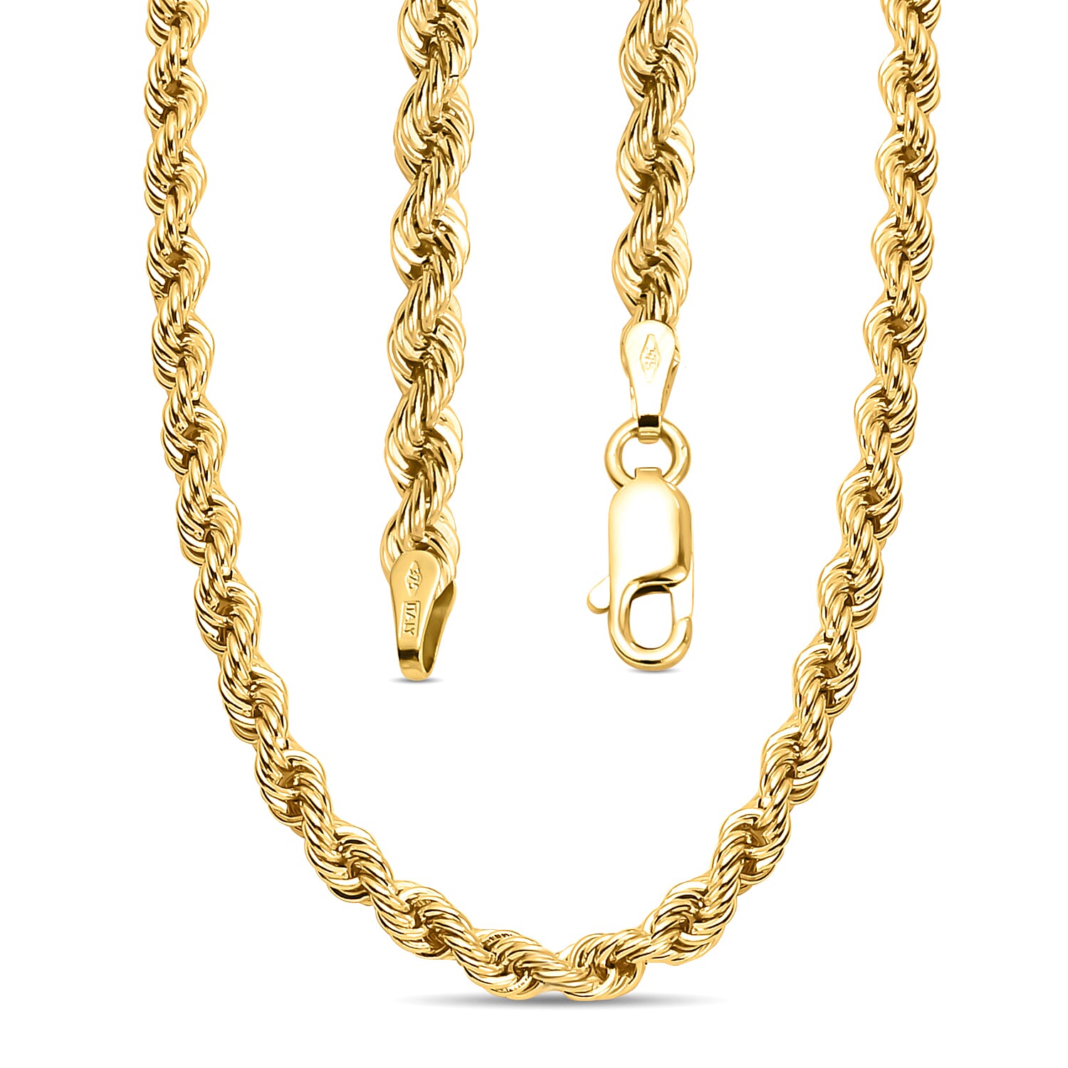 Mega Gold Offer - Italian Made Close Out Deal - 9K Yellow Gold Rope Necklace (Size - 20) With Lobster Clasp, Gold Wt. 6.70 Gms