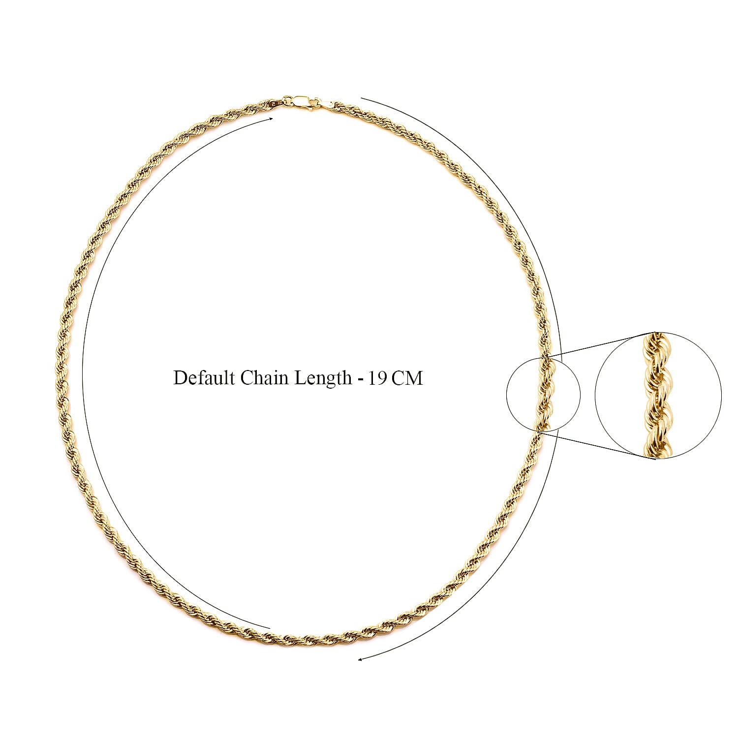 Mega Gold Offer - Italian Made Close Out Deal - 9K Yellow Gold Rope Necklace (Size - 20) With Lobster Clasp, Gold Wt. 6.70 Gms