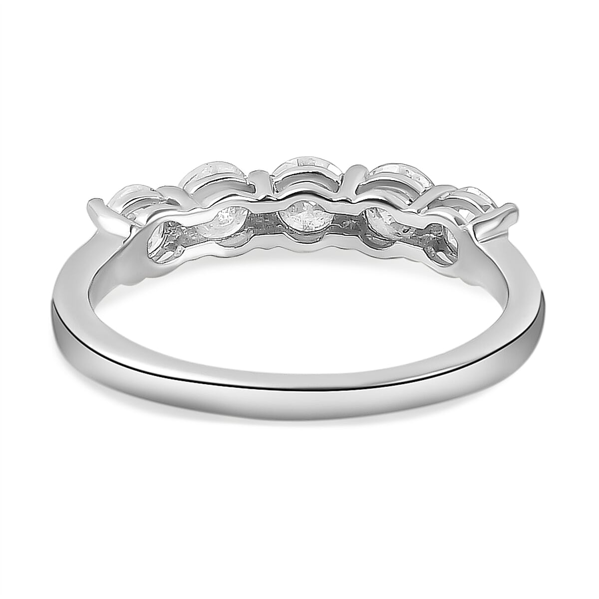 9K White Gold SGL Certified Diamond (G-H) 5 Stone Ring 1.00 Ct.