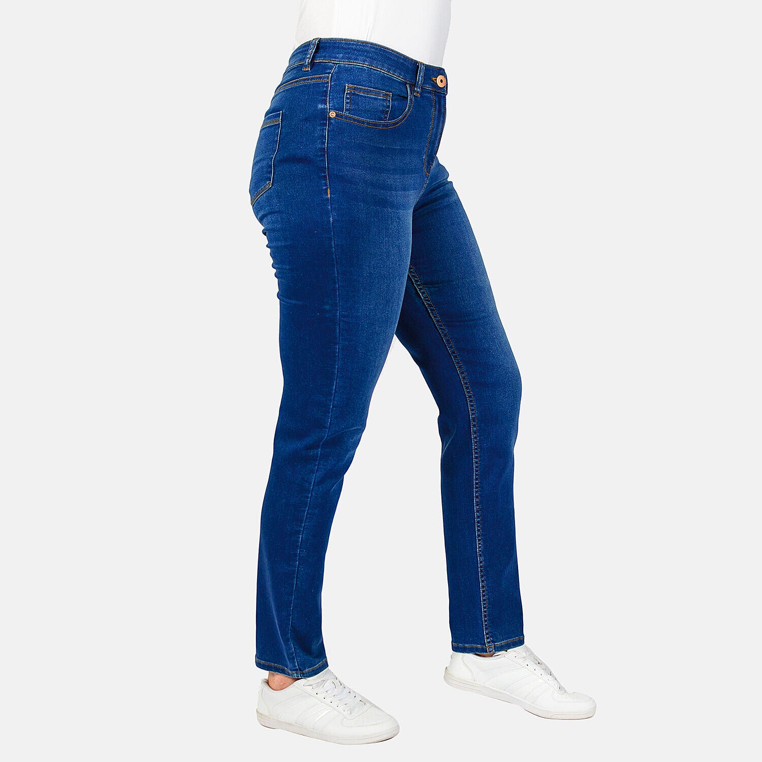 Angelina Relaxed Skinny Stretch Jean (Size 10) - Mid Blue Angelina Relaxed Skinny Stretch Jean (Size 10) - Mid Blue