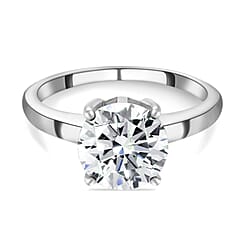 Moissanite Solitaire Ring in Sterling Silver