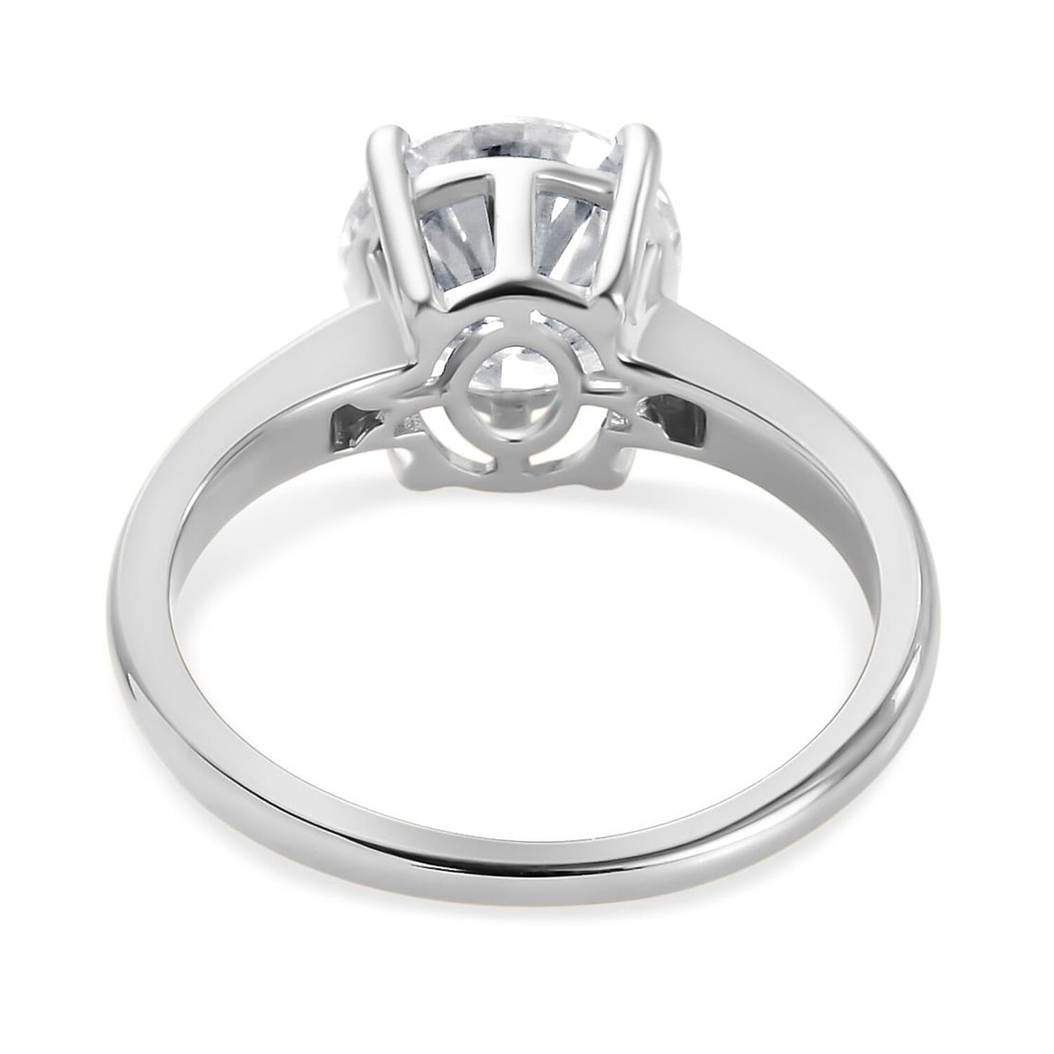 Moissanite Solitaire Ring in Sterling Silver