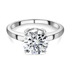 Moissanite Solitaire Ring in Sterling Silver