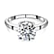 Moissanite Solitaire Ring in Sterling Silver 