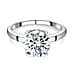 Moissanite Solitaire Ring in Sterling Silver