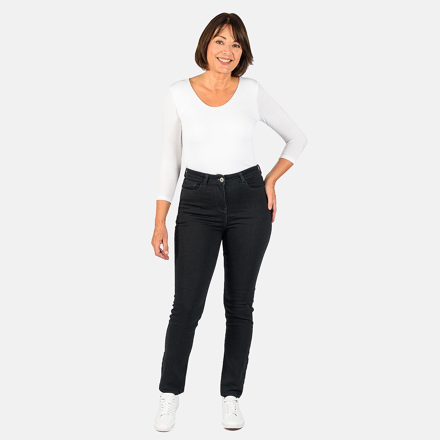 Angelina Relaxed Skinny Stretch Jean (Size 10) - Black Angelina Relaxed Skinny Stretch Jean (Size 10) - Black