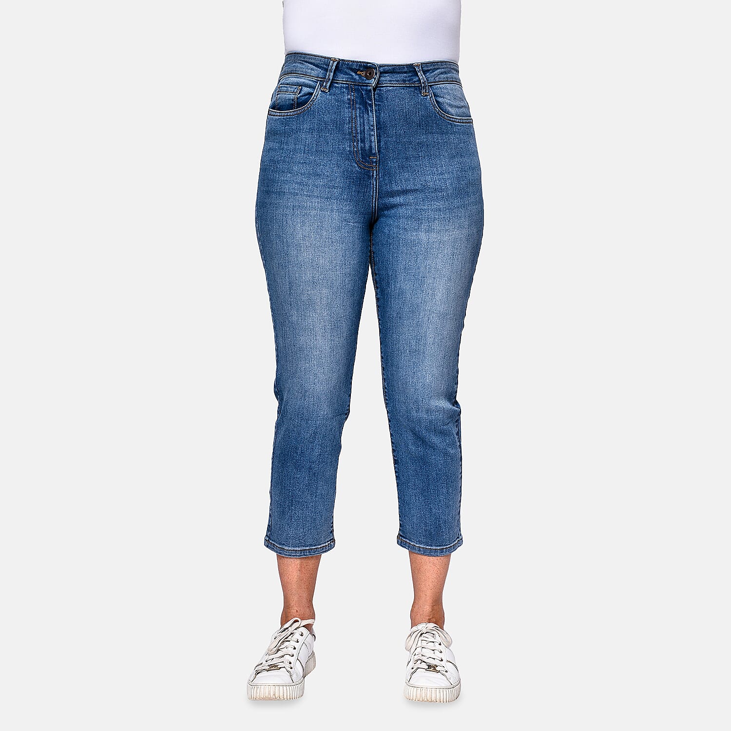 TAMSY - Angelina Relaxed Stretchable Jeans (Size 18) - Mid Blue