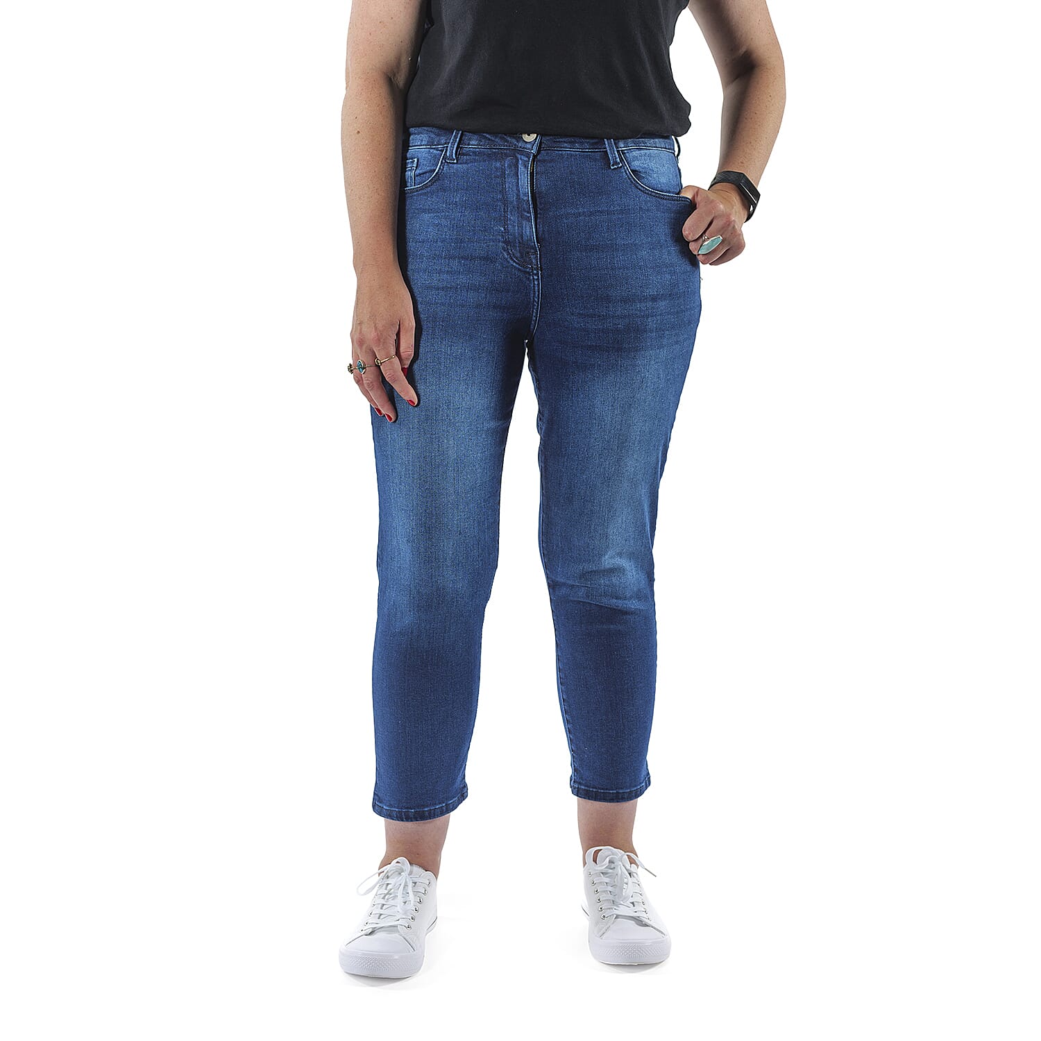 TAMSY - Angelina Relaxed Stretchable Jeans (Size 14) - Indigo