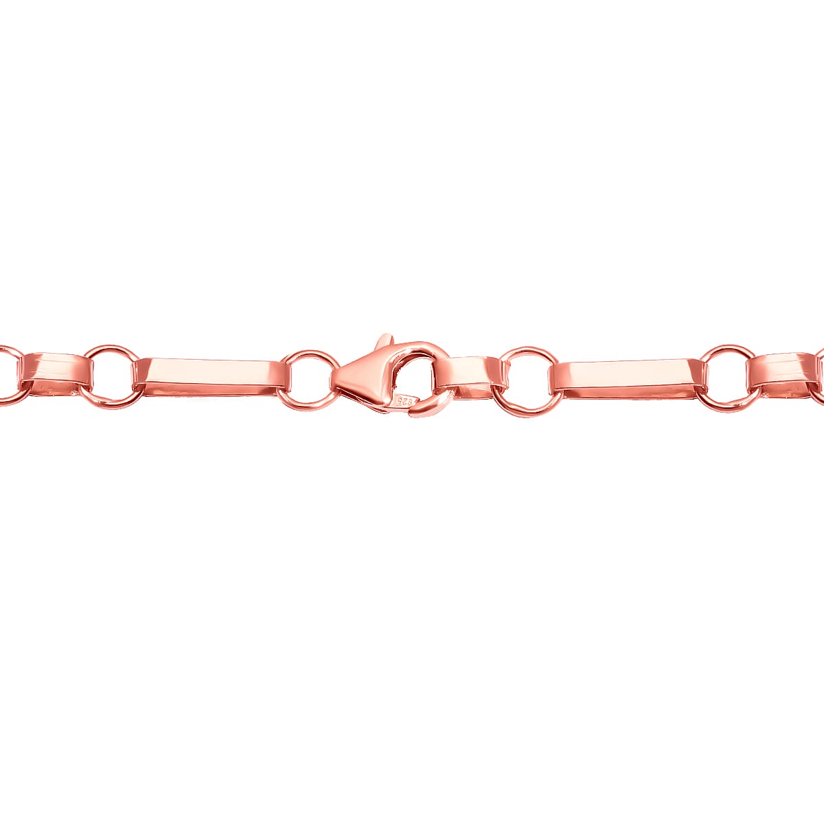 Hatton Garden Close Out Deal- Italian Made- Rose Gold Overlay Sterling Silver Figaro Belcher Necklace (Size - 24) With Lobster Clasp