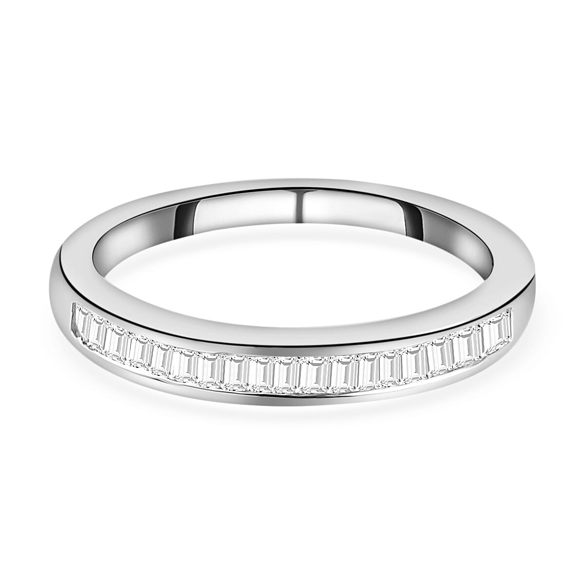 9K White Gold SGL Certified Diamond (I2-G-H) Half Eternity Ring 0.50 Ct.