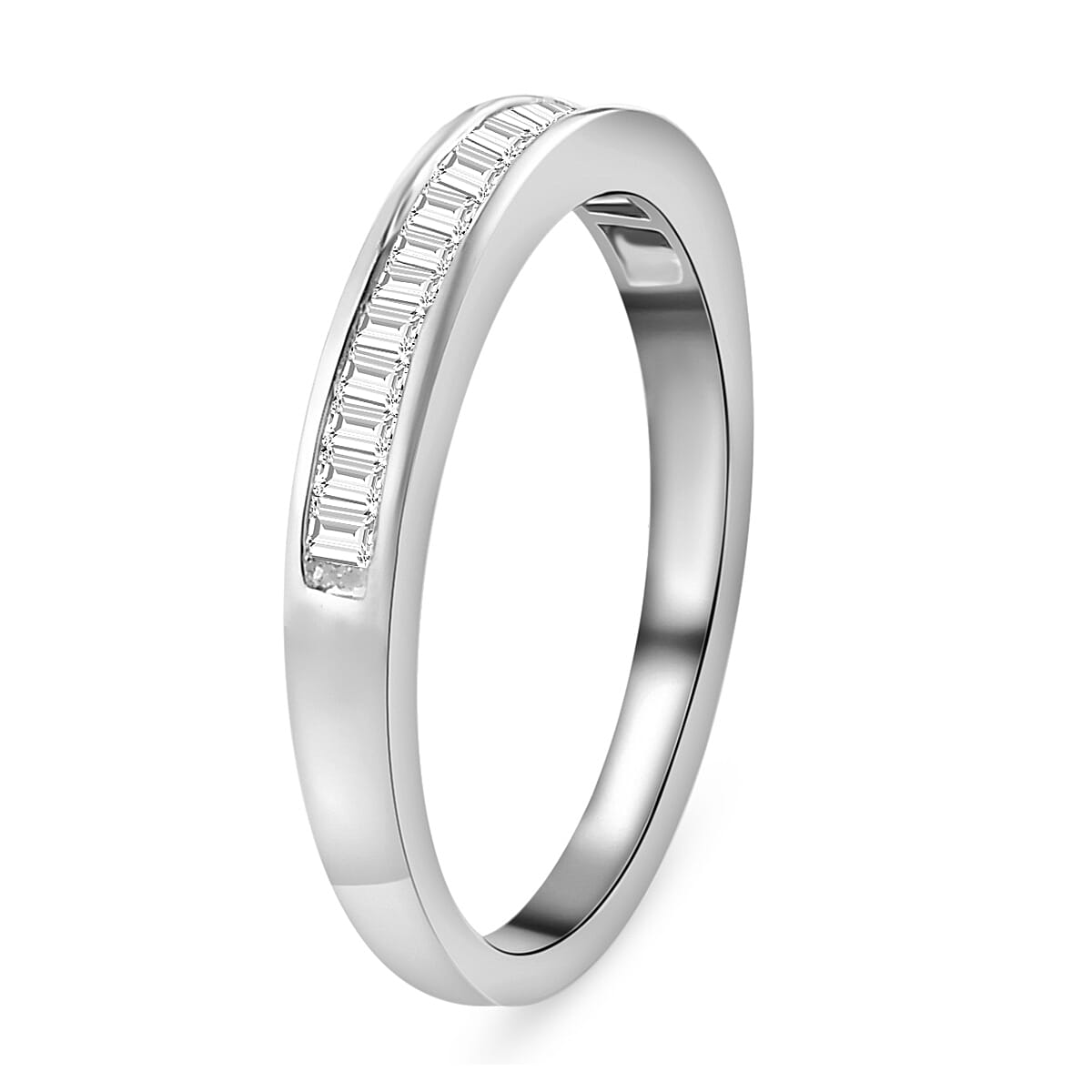 9K White Gold SGL Certified Diamond (I2-G-H) Half Eternity Ring 0.50 Ct.