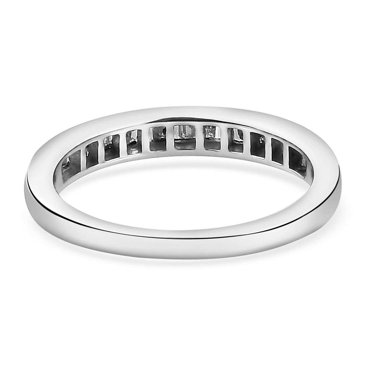 9K White Gold SGL Certified Diamond (I2-G-H) Half Eternity Ring 0.50 Ct.