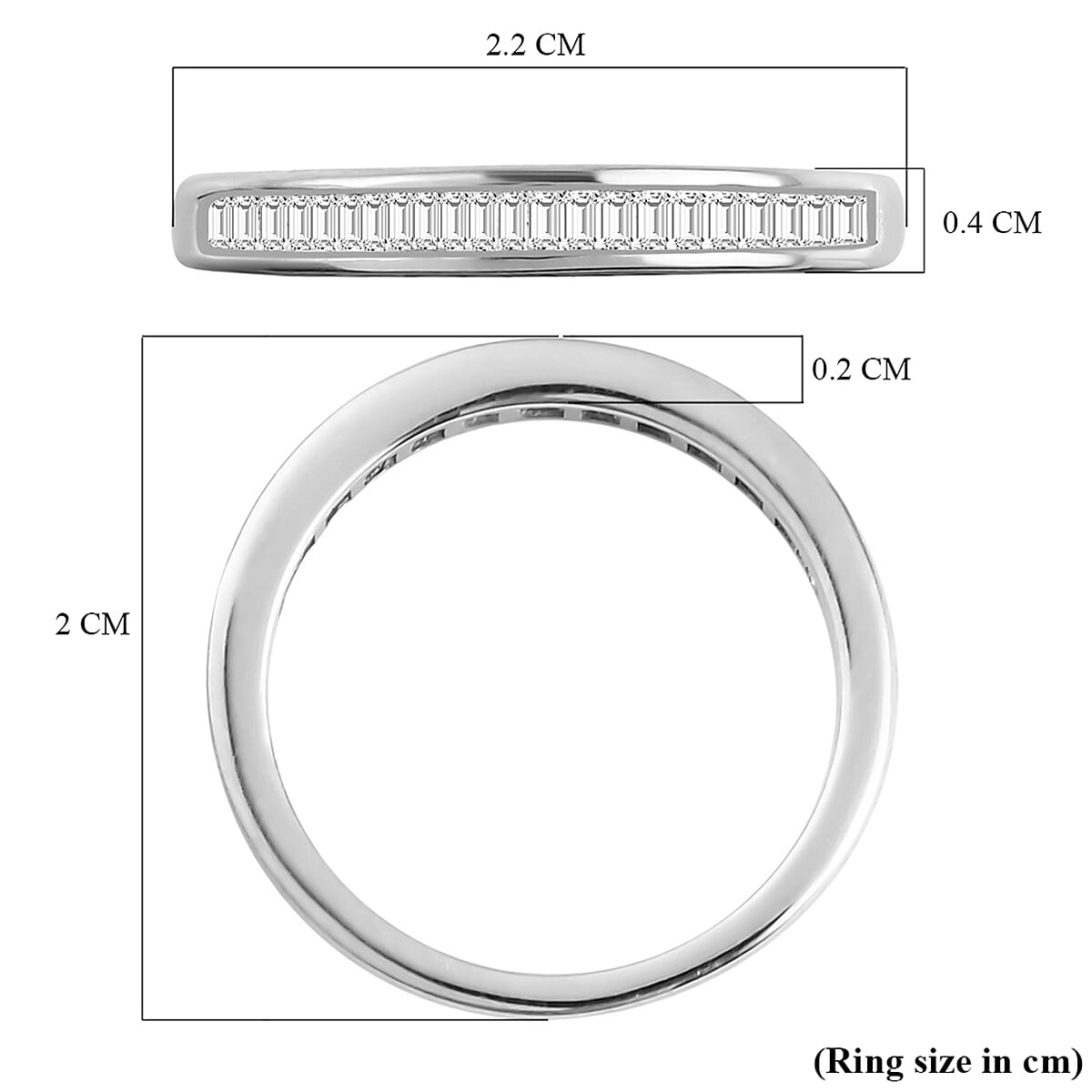 9K White Gold SGL Certified Diamond (I2-G-H) Half Eternity Ring 0.50 Ct.