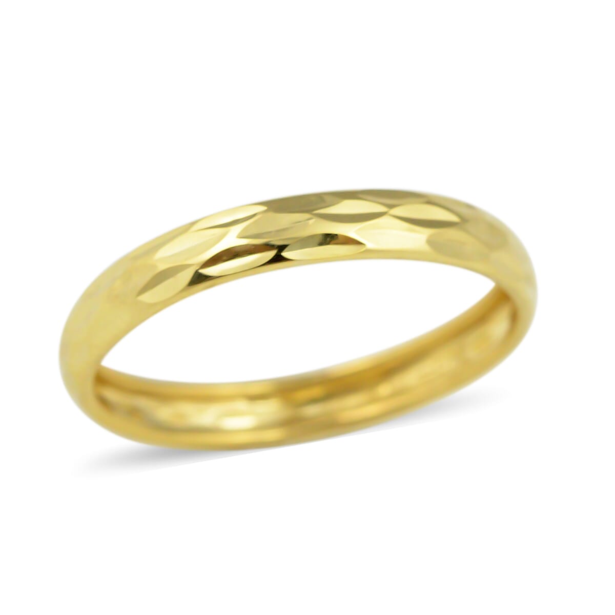 Vicenza Collection - 9K Gold Diamond Cut Stackable Band Ring