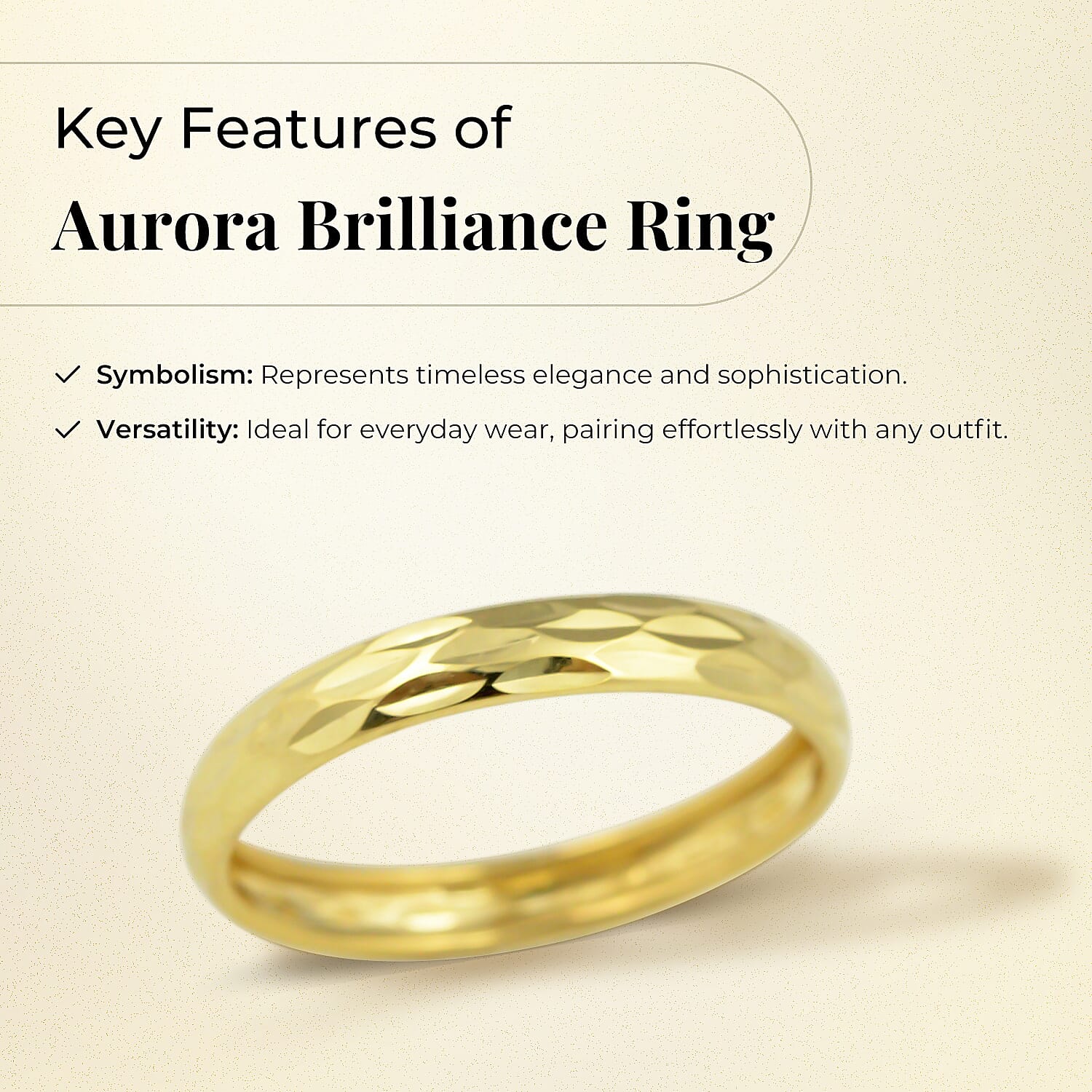 Vicenza Collection - 9K Gold Diamond Cut Stackable Band Ring