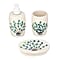 3 Piece Set - Ceramic Bathroom Accessories (Included Liquid Soap Dispenser, Soap Tray & Tumbler) - Blue and White