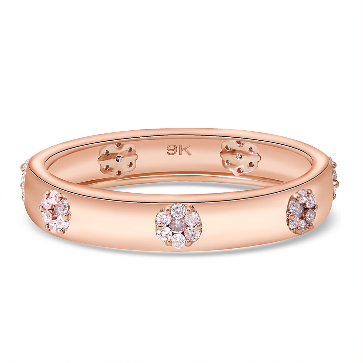 9K Rose Gold Natural Pink Diamond Ring 0.25 Ct.