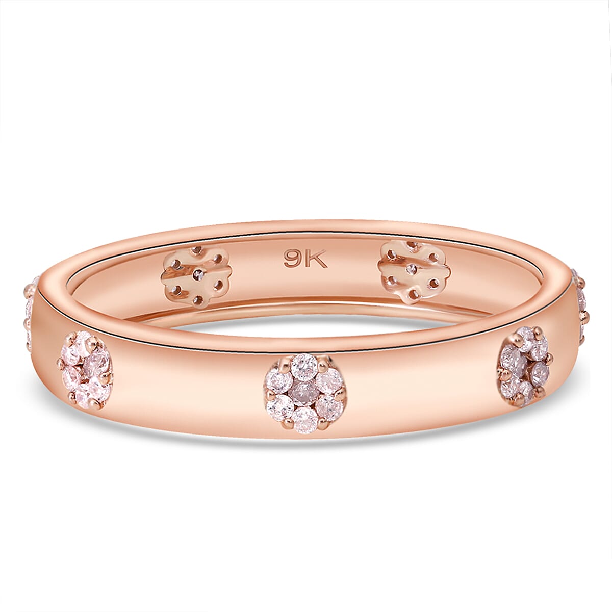 9K Rose Gold Natural Pink Diamond Ring 0.25 Ct.