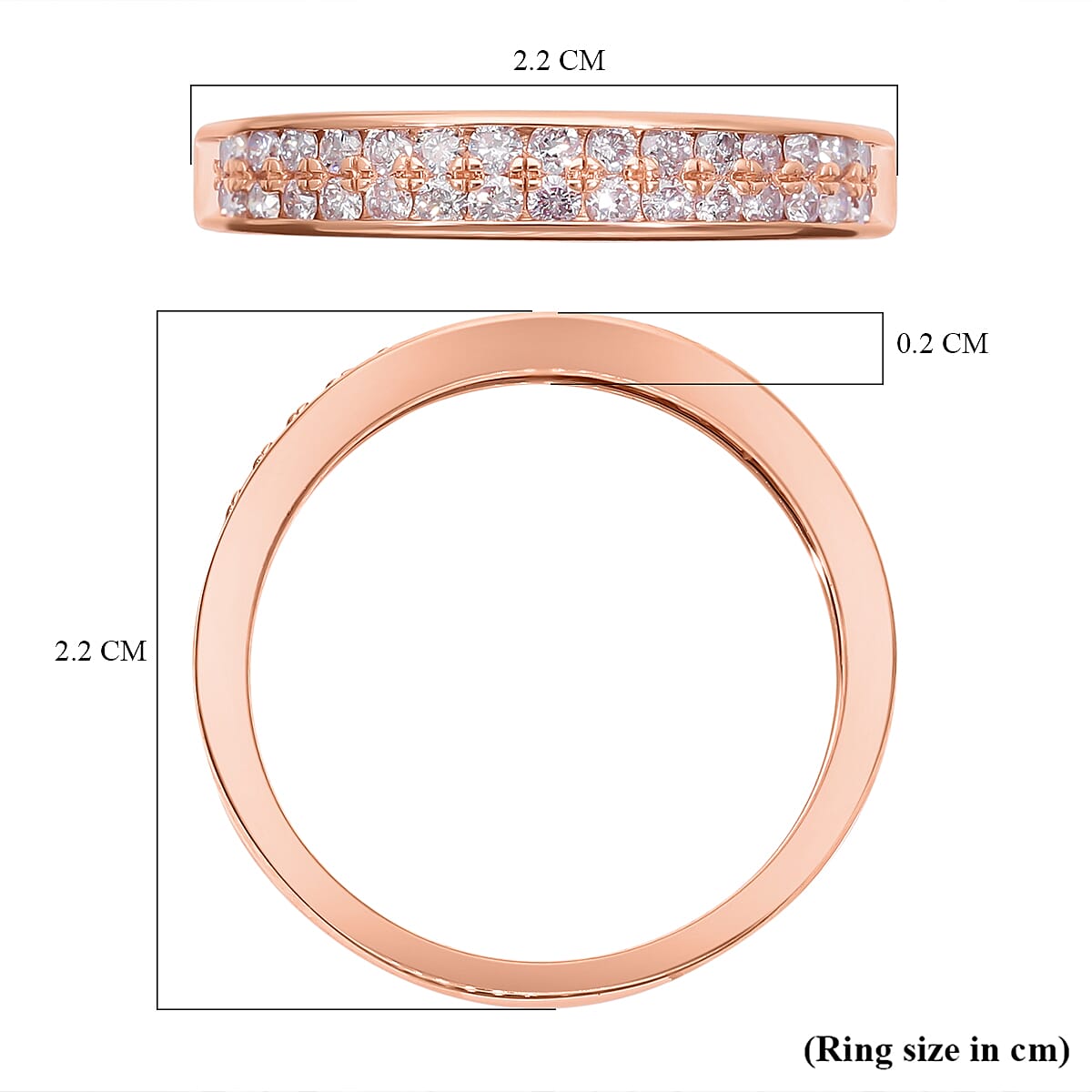 9K Rose Gold Natural Pink Diamond Half Eternity Ring 9K Rose Gold Natural Pink Diamond Half Eternity Ring