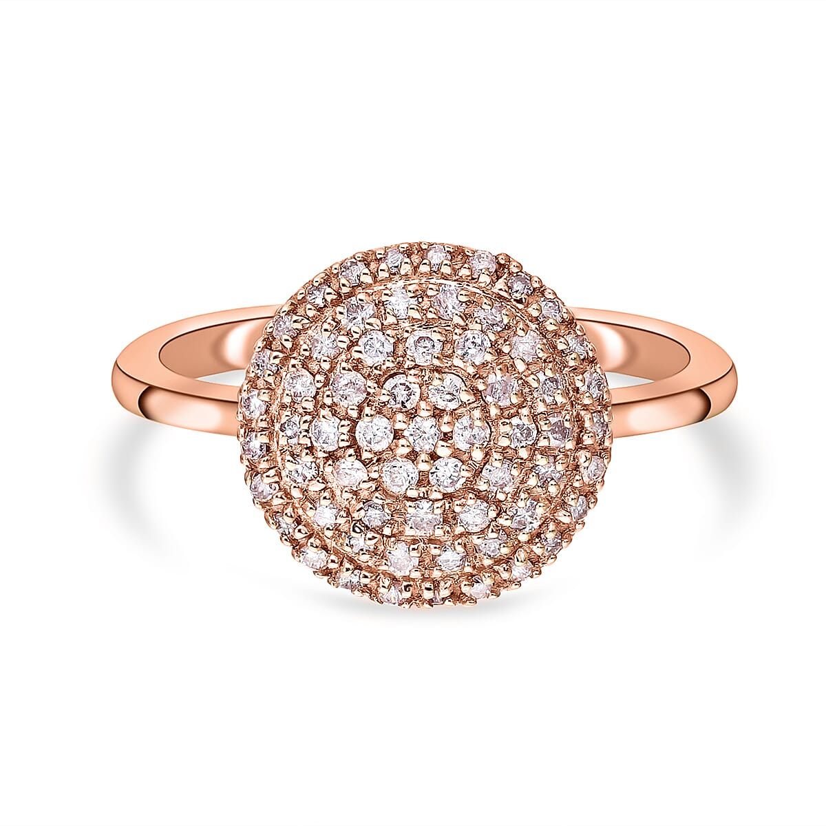 9K Rose Gold Natural Pink Diamond Cluster Ring 0.34 Ct.