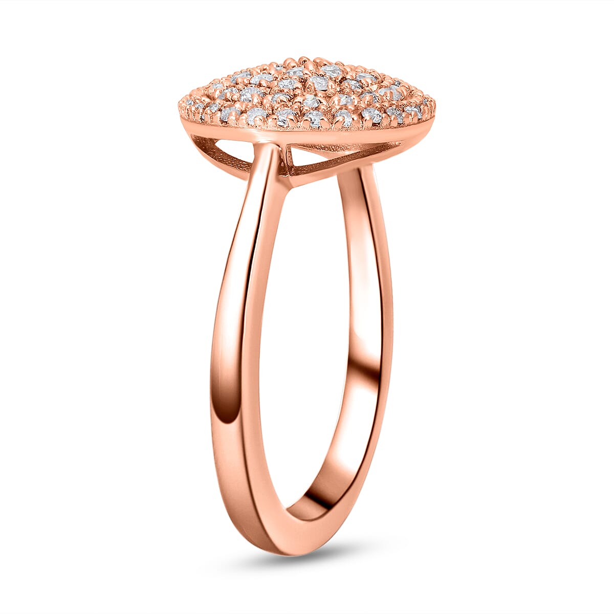 9K Rose Gold Natural Pink Diamond Cluster Ring 0.34 Ct.