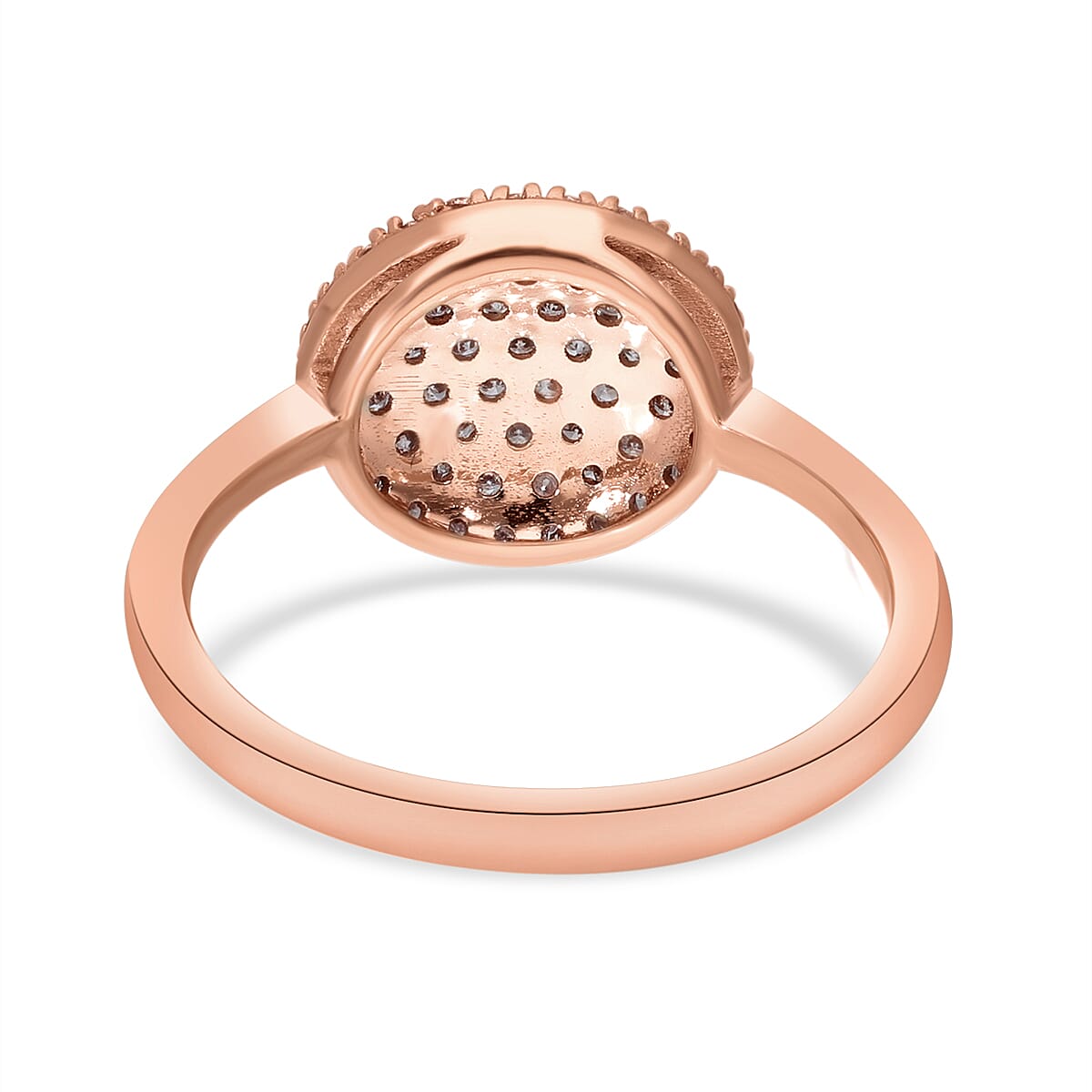 9K Rose Gold Natural Pink Diamond Cluster Ring 0.34 Ct.