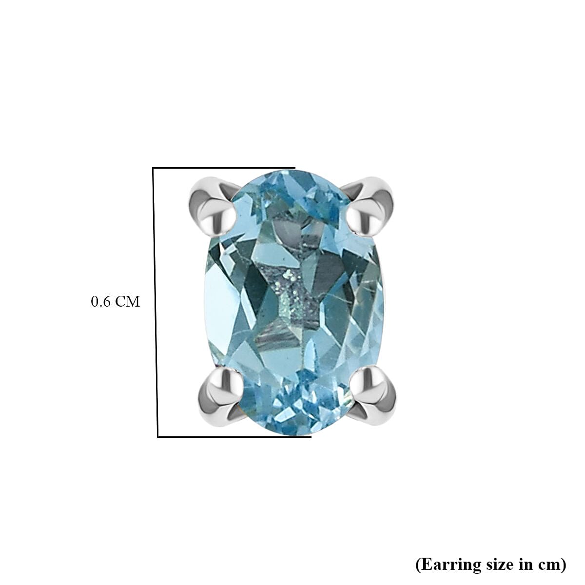 Escripto Aquamarine Solitaire Stud Push Back Earrings in Platinum Overlay Sterling Silver Escripto Aquamarine Solitaire Stud Push Back Earrings in Platinum Overlay Sterling Silver