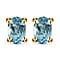 Solitaire Aquamarine Stud Earrings in Gold Plated Sterling Silver