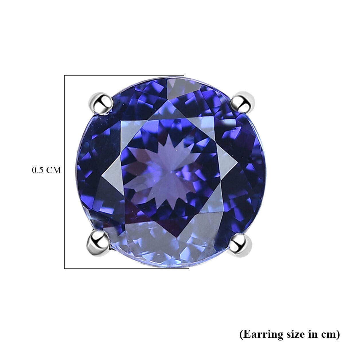 RHAPSODY 950 Platinum AAAA Tanzanite Stud Earrings With Screw Back 1.10 Ct.